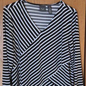 Women's Travelers By Chico's pull-over stripped blouse Size 1  S/M